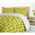 thumbnail image 5 of Ambesonne Floral Duvet Cover Sets, Rustic Sunflowers Silhouette, 2-King, Pale Avocado Green Umber, 5 of 7