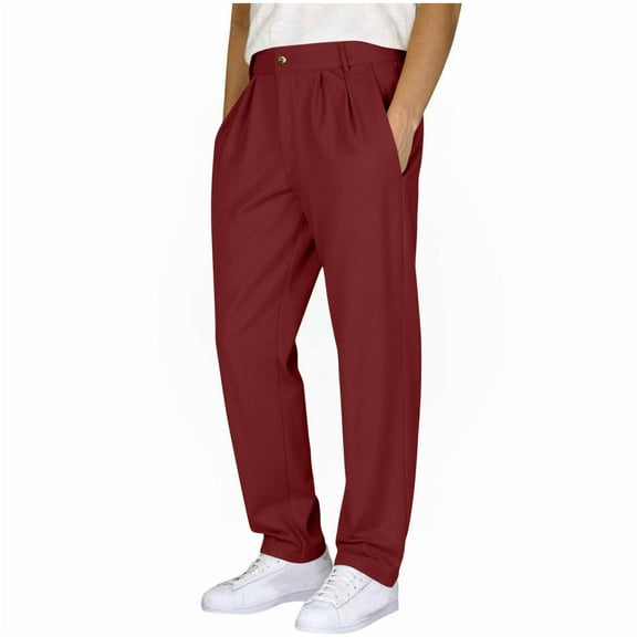 Rvwovn Men's Business Dress Pants, Straight Leg Lightweight & Breathable for Office and Work