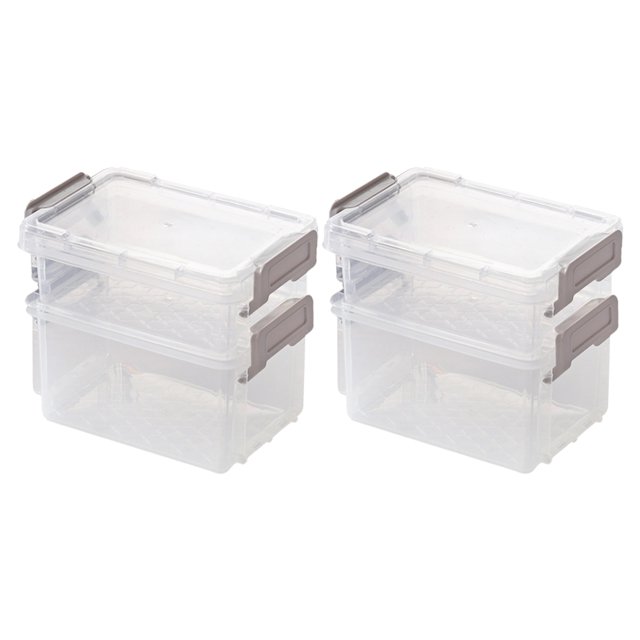 MasteelfCA 4 Pcs Desktop Storage Cases Transparent Jewelry Organizers Stackable Boxes