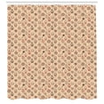 thumbnail image 1 of Cupcake Shower Curtain, Pastry Sweets Donuts Muffins Cookies Biscuit Vintage Classic Tea Time, Fabric Bathroom Set with Hooks, 69W X 75L Inches Long, Beige Coral Burgundy, by Ambesonne, 1 of 2
