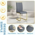 thumbnail image 6 of JUFU 5 Piece Dining Table Set for 4, 55" White Rectangular MDF Table with Gold Metal Legs and 4 Gray PU Upholstered Chairs, Elegant Dining Set for Small Spaces, 6 of 7
