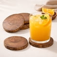 thumbnail image 3 of Teak Wood Natural Tree Bark Coaster Set of 5, 3 of 7