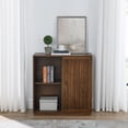 thumbnail image 2 of Furvclv Sideboard Buffet Cabinet, Storage Cabinet With 2 Sliding Doors, Solid Wood Decorative Strips, Vintage Accent Cabinet For Entryway Living Room Hallway, 2 of 9