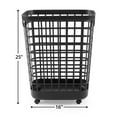 thumbnail image 6 of Mainstays 2.6 Bushel Rolling Laundry Hamper, Black Plastic, 6 of 12