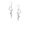 thumbnail image 2 of Delight Jewelry Silvertone Basketball Player Girl Open Heart French Earrings, 2 of 4