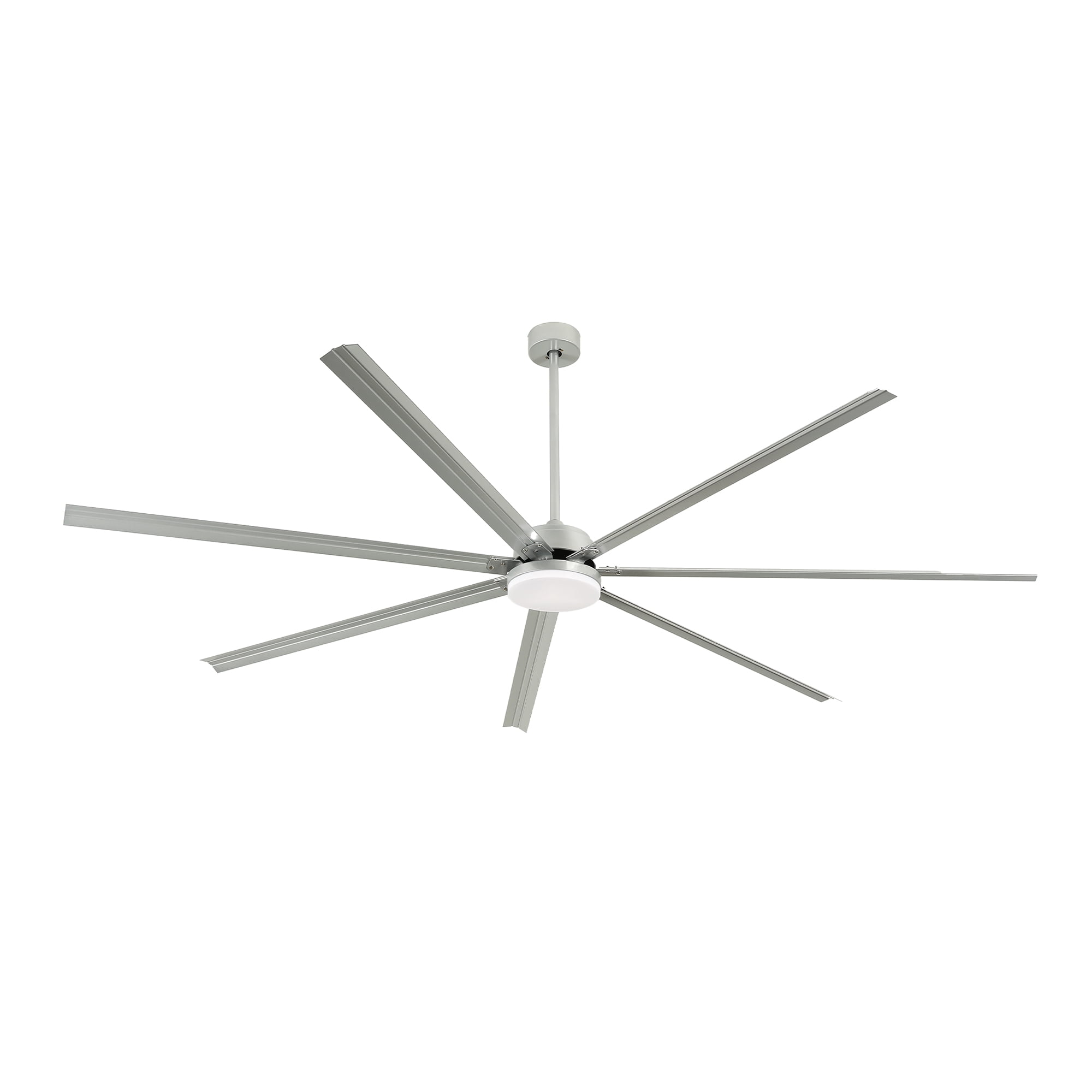 Uforic 96 inch Industrial Ceiling Fan with Lights and Remote Control – Quiet, High Airflow, Durable for Home & Commercial Use - Nickel