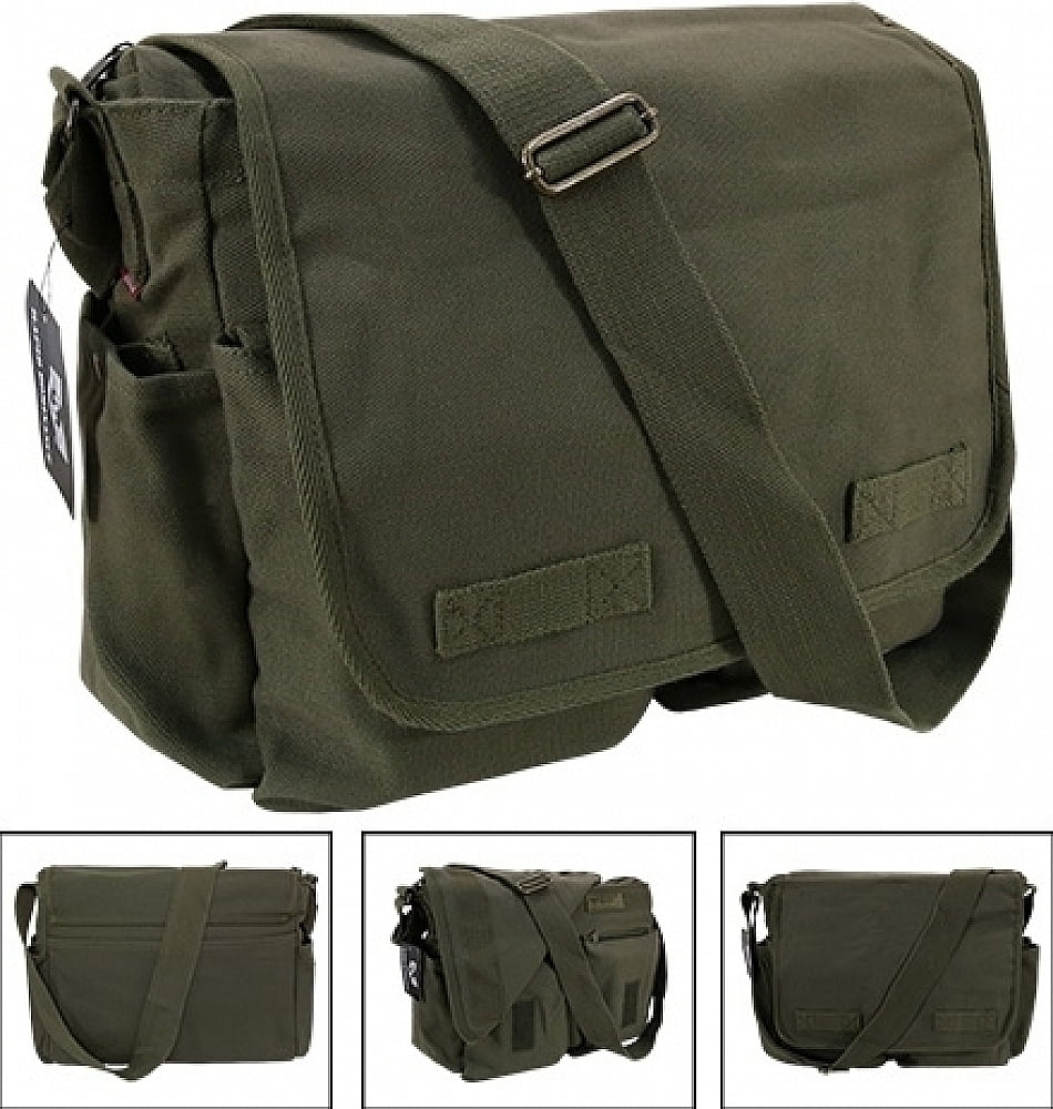RapDom Classic Military Messenger Bag Black 19 W x 14.5 H x 7 D Walmart