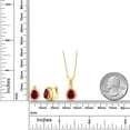 thumbnail image 5 of Gem Stone King 6.50 Ct Pear Shape Red Created Ruby 18K Yellow Gold Plated Silver Pendant and Earrings Jewelry Set, 5 of 5