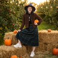 thumbnail image 4 of Halloween Witch Hat for Women Wide Foldable Knit Halloween Party Knitted Wool Hats for Cosplay Witch Costume, 4 of 5
