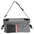 thumbnail image 1 of Bolsa de pañales para cochecito de bebé, impermeable, correa de hombro ajustable, bolsa de pañales para cochecito pequeño para viajes, color gris, 1 of 8