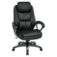 thumbnail image 1 of Work Smart™Black Executive Bonded Leather Chair with Padded Arms, 1 of 6