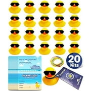 Cruise Duck Tags Set Includes 20 Cruise Rubber Ducks for Cruise Ships 20 Sunglasses 20 Cruising Duck Tag Card 20 Rubber Bands Cruise Ducks for Hiding with Tags Carnival Cruise Game Party$$Office