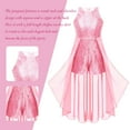thumbnail image 5 of DPOIS Kids Flower Girl Dress Wedding Party Chiffon Sequins Dress Pink 8, 5 of 6