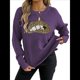 thumbnail image 2 of Suéter de Cuello Redondo Personalizado con Estampado de Leopardo y Labios Bordados para Mujer Púrpura M, 2 of 8
