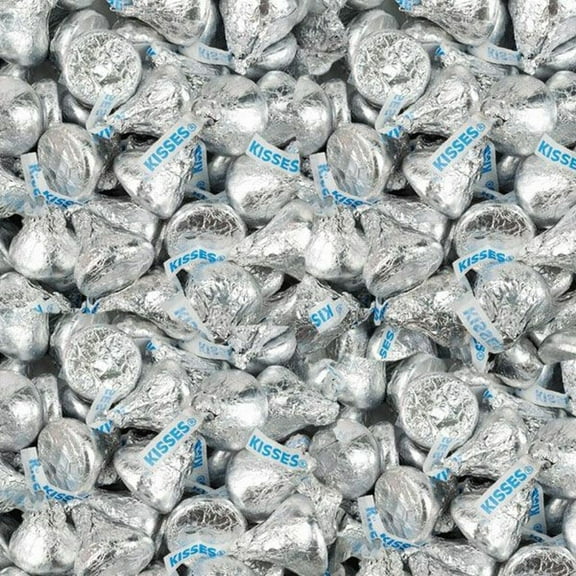 Hershey's Kisses Milk Chocolate JB28 Candy in Silver Foils - 280 Pieces (3 Pounds) Bulk Party Pack Individually Wrapped