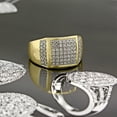 thumbnail image 2 of Halo Jewelers 0.75 Carat (ctw) 14k Yellow Gold Round Cut Natural Diamond Cluster Men's Wedding Ring Diamond Jewelry For Mens | H-I Color, I2 Clarity, 3/4 CT Ring Size-13, 2 of 6