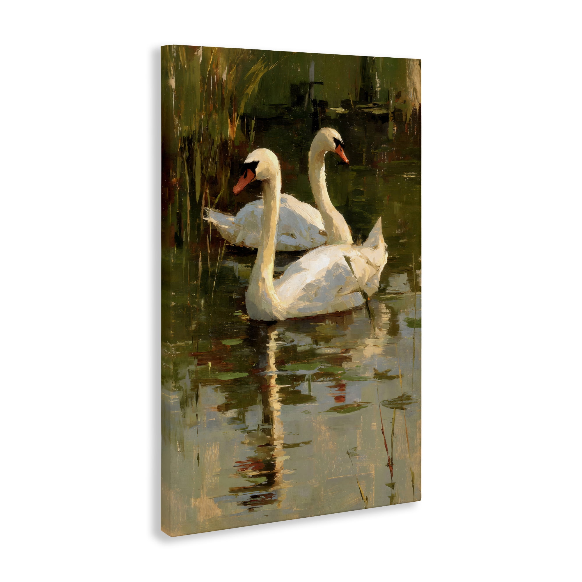 Stupell Industries Swans For A Swim Canvas Wall Art, design by Petal Prints Design