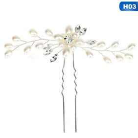 20 40pcs Pearl Flower Diamante Crystal Hair Pins Clips Prom
