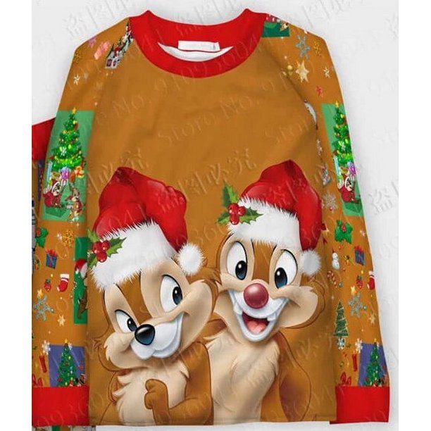 Disney-Conjunto de pijamas de Navidad para padres e hijos, traje de alta calidad con estampado 3D de Chip 'dale: Rescue Rangers US, 2022