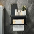 thumbnail image 3 of Tissue Holder Portable User-friendly Minimalistic Multipurpose Convenient Place Small Items Aluminum Wall-mounted Punch-free Tissue Box Holder Rack for Bathroom, 3 of 8