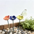 thumbnail image 6 of 6 Pack Ceramic Bee Water Feeder, Pollinator Water Station, Flower Garden Stake Weather‑Resistant Floral Ground Stake For Outdoor Yard Patio Backyard Garden Decoration(Colorful1-8.27"), 6 of 7