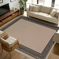 thumbnail image 3 of Brown Geometric 5x7 Area Rugs, Black Greek Key Design Abstract Modern Art Non-Skid Rubber Backing Large Rectangle Rugs - Living Room Bedroom Home Office, Indoor Floor Mat Carpets Washable Rug, 3 of 9