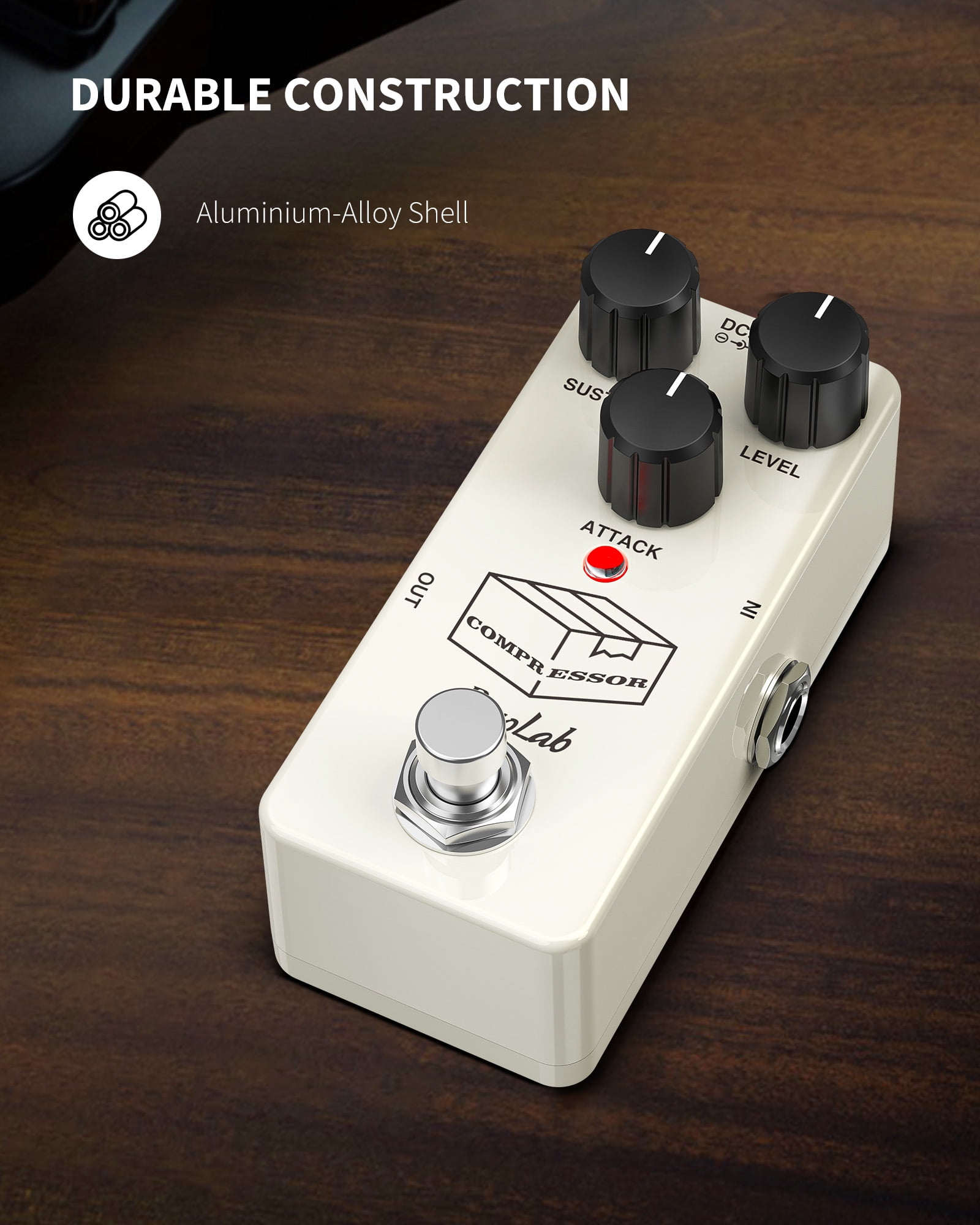 POGOLAB Compressor Pedal Guitar Pedal Compressor Mini Compressor Pedal for Electric Guitar Bass True Bypass