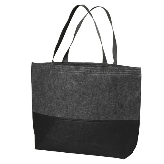 Yellow Rooster Female Large Felt Tote Black/ Felt Charcoal