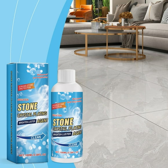 Riforla Stone Brighten Plating Agent Stone Plating Agent Stone Stain Remover Cleaner Effectively Brightens Ceramic and Stone Coatings for Quartz and More （100ml） Cleaning Agents Sky Blue