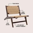 thumbnail image 5 of JONATHAN Y Parker Mid-Century Modern Woven Seagrass Wood Armless Indoor Lounge Chair, Dark Brown, RLX1000B, 5 of 5