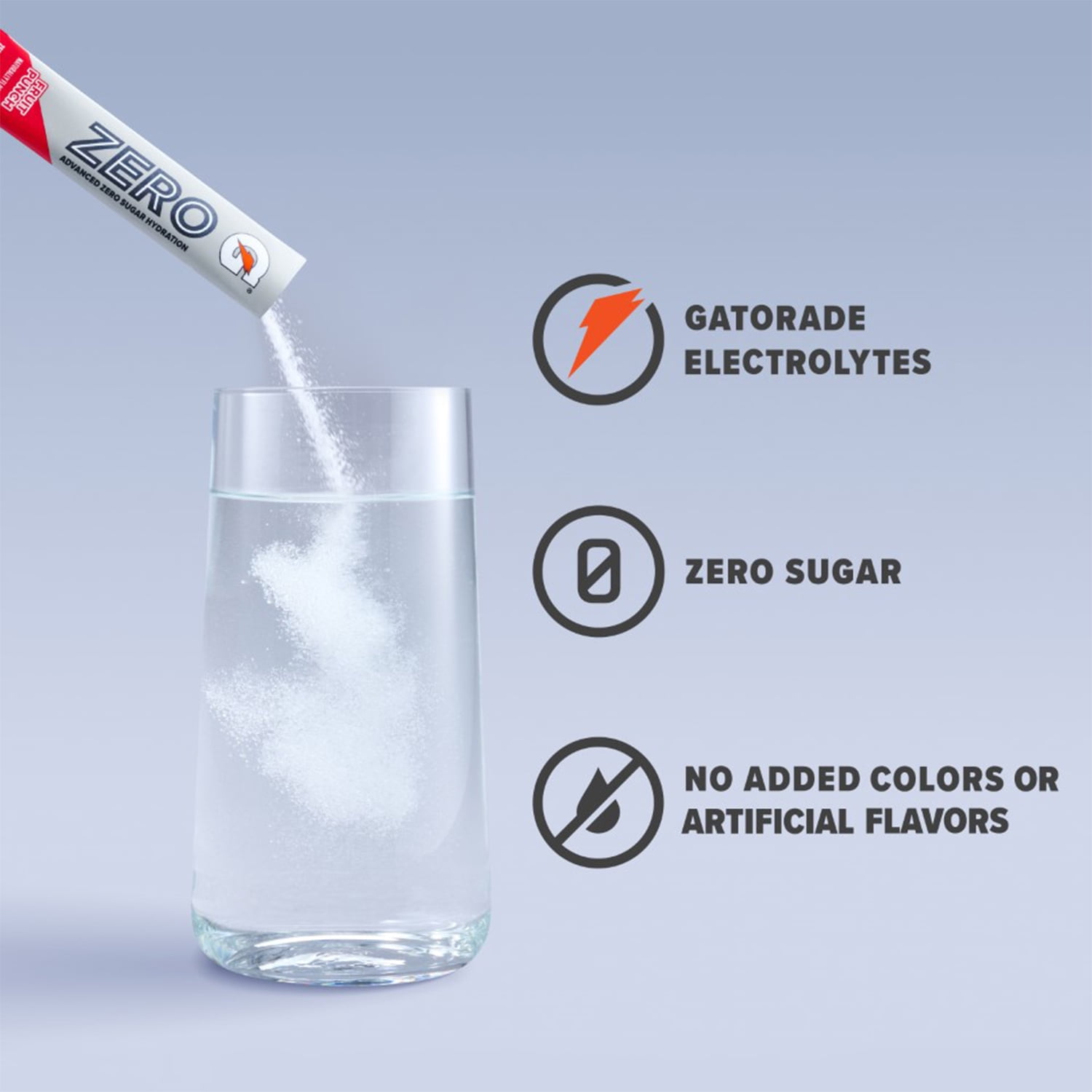(3 pack) Gatorade Zero Sugar Orange, On the Go Packs, Electrolyte Powder Drink Mix, 0.12 oz, 8 Sticks