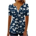 thumbnail image 2 of Otvok Womens Short Sleeve Tops V Neck Dressy Casual T Shirts Pleated Business Work Blouses Basic Tees, 2 of 6
