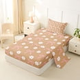 thumbnail image 2 of Erosebridal Cute Bowknot Daisy Twin Sheet Sets,Cartoon Flowers Blossom Bedding For Girls Kids,Orange White Pink 3 Pieces, 2 of 6