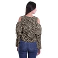 thumbnail image 4 of Moomaya Printed Casual Long Sleeve Tops Women Cold Shoulder Ruffle Sleeves Top, 4 of 4