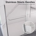 thumbnail image 6 of 56"-60"W*72" H Semi-Frameless Double Sliding Shower Door, Bypass Shower Door, 1/4" (6mm) Thick SGCC Tempered Glass Door, Chrome, 6 of 6