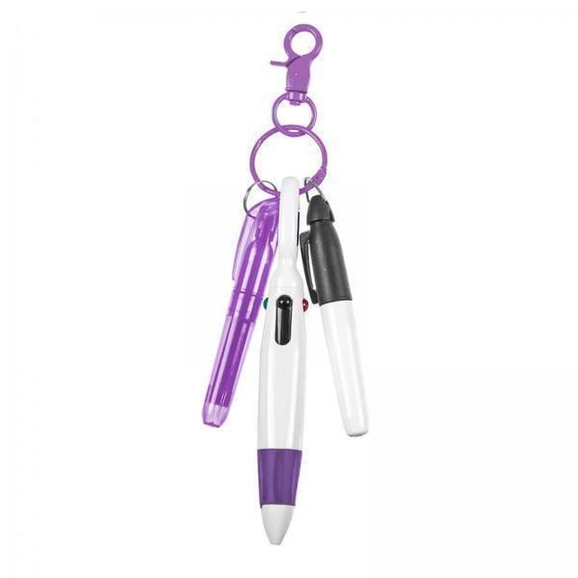 Lipstore 6xstylo avec Mousqueton Cadeau pour Infirmières Stylo Navette Polyvalent Rétractable violet 6 Pcs