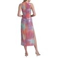 thumbnail image 2 of Avec Les Filles Womens Rainbow Sequined Midi Dress, miamisunset, 14, 2 of 2