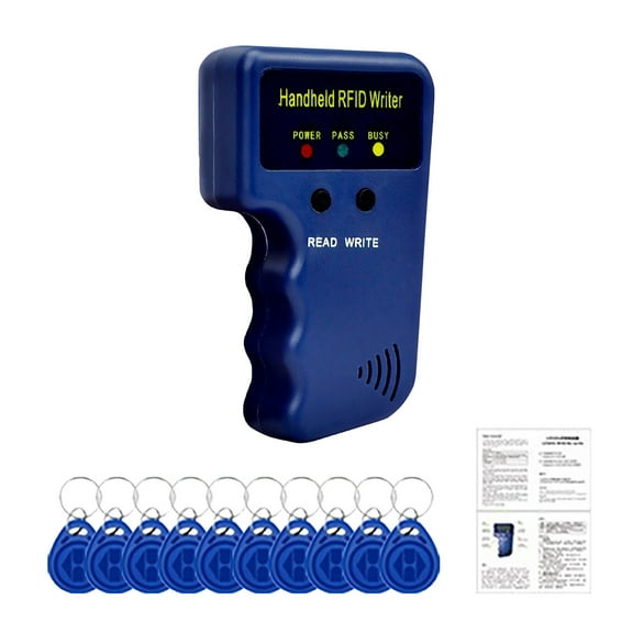 uvwlwu Handheld 125KHz RFID Card Reader Writer Kit for Effortless ID Duplication and Management(Blue)