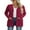 07-Wine Red, variant on Women's Cardigan Slim Fit Ribbed Cardigan Knitted Sweater with Pockets Wine Red XL