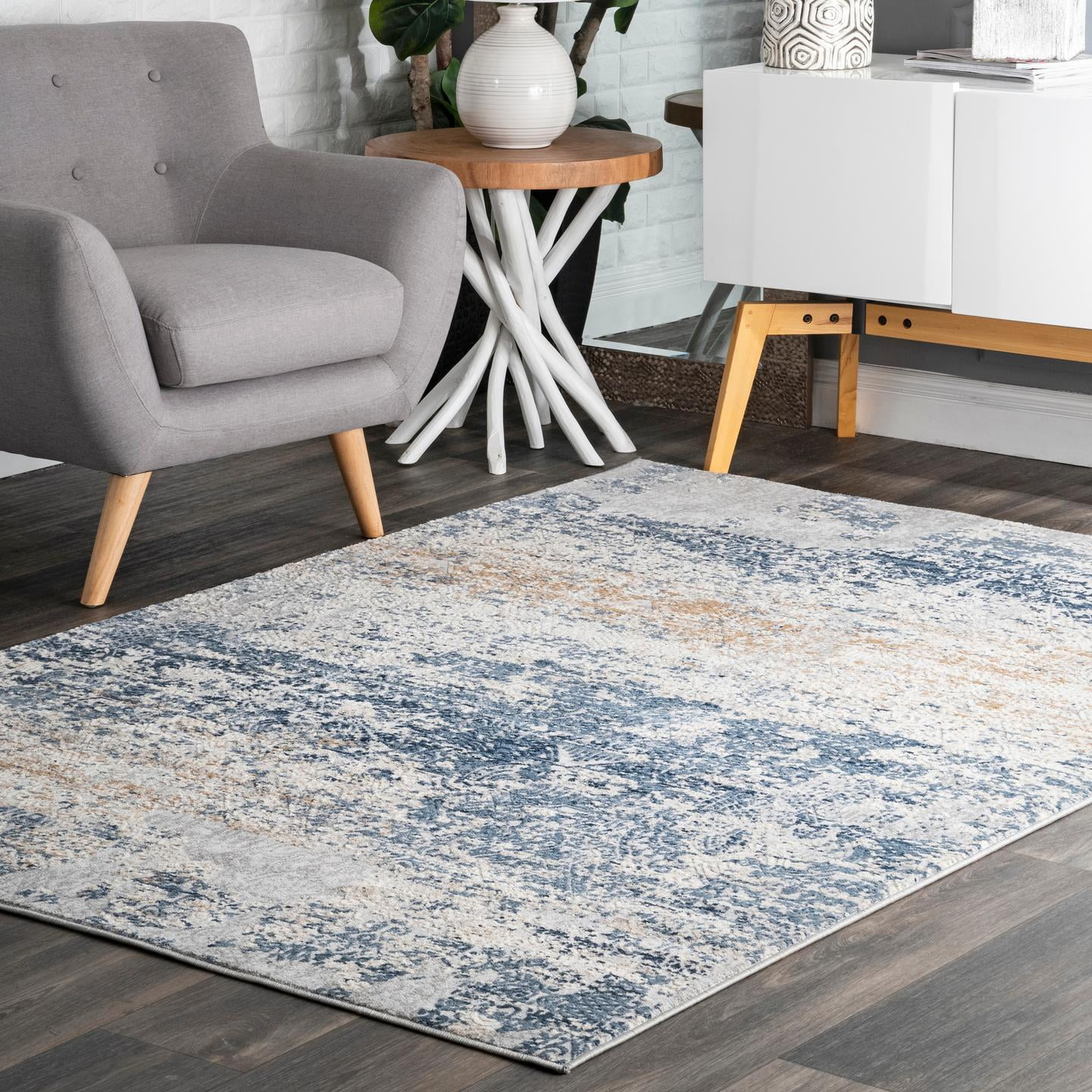nuLOOM Wilde Tribal Distressed Area Rug, 8' x 10', Blue