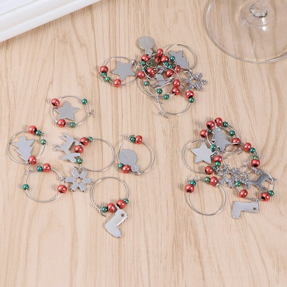 Toddmomy 6Pcs Metal Glass Rings For Carnival And Holiday Drink Marking With Elegant Style