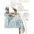 thumbnail image 2 of Teal Grey Coral Coastal Table Cloth, Summer Beach Seaside Nautical Waterproof Tablecloth for Rectangle Tables, Reusable Washable Fabric Table Cover for Restaurant Kitchen Dining Tables 52"x70", 2 of 6