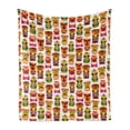 thumbnail image 1 of Tiki Bar Soft Flannel Fleece Throw Blanket, Sixties Retro Inspired Hawaiian Party Happy Tiki Pattern Colorful, Cozy Plush for Indoor and Outdoor Use, 70" x 90", Multicolor, by Ambesonne, 1 of 6