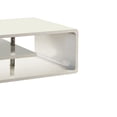 thumbnail image 3 of Wooden Coffee Table with Curling Shelf and Metal Poles, White, 3 of 6