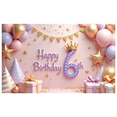 thumbnail image 4 of Yatrandify Glittery Cake Happy Birthday Banner Colorful Balloons Crown Happy Celebration Backdrop for Kids Birthday Party Photo Shoot Event, 4 of 7