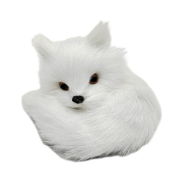 Yoone Lindo Simulación Zorro Encantador Mini Animal Realista Figura de Peluche Juguete Adorno Plástico Piel Sintética Fo