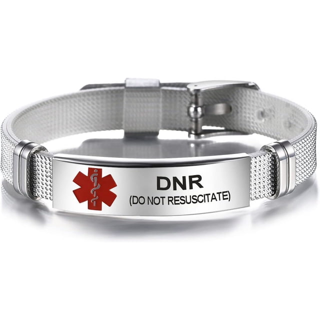 LAICAIW Bracelet d'Alerte Médicale Rouge pour Femmes Hommes Urgence Premiers Secours Alerte Santé Gravé au Laser en Acier Inoxydable Bracelet PVC Ajustable pour Personnes Âgées