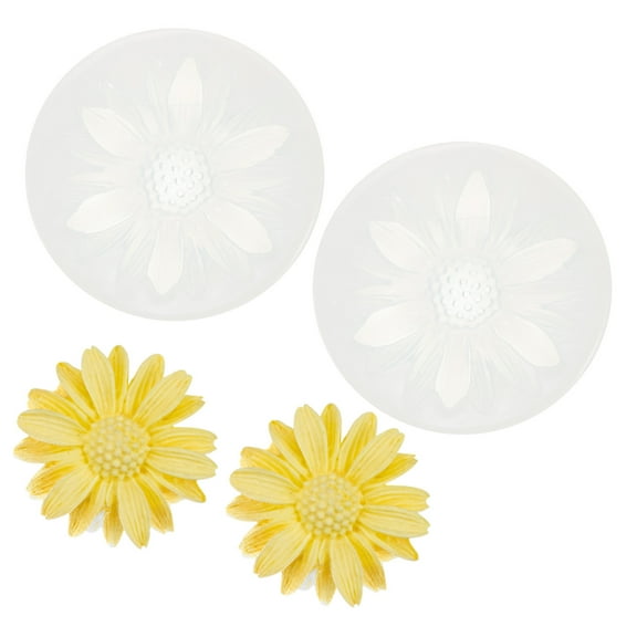 Uxcell Sunflower Clay Molds, 2 Pcs Silicone Miniature Clay, Clear