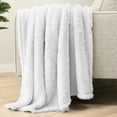 thumbnail image 6 of PAVILIA Sherpa Throw Blanket For Couch Sofa, White Fluffy Warm Plush Blanket for Twin Bed, Cozy Super Soft Lightweight Throw, Fuzzy Decorative Blanket, All Season Home, 60x80, 6 of 9