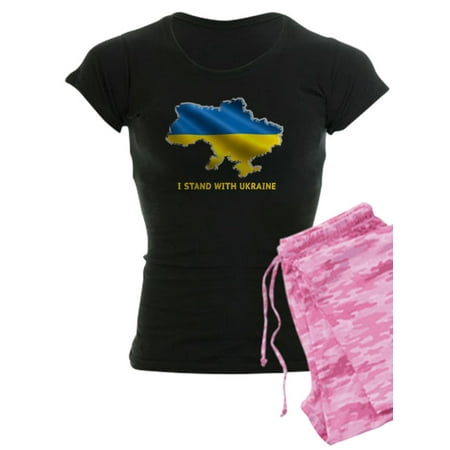 

CafePress - I Stand With Ukraine Flag Ukrainian Pride Pajamas - Women s Dark Pajamas